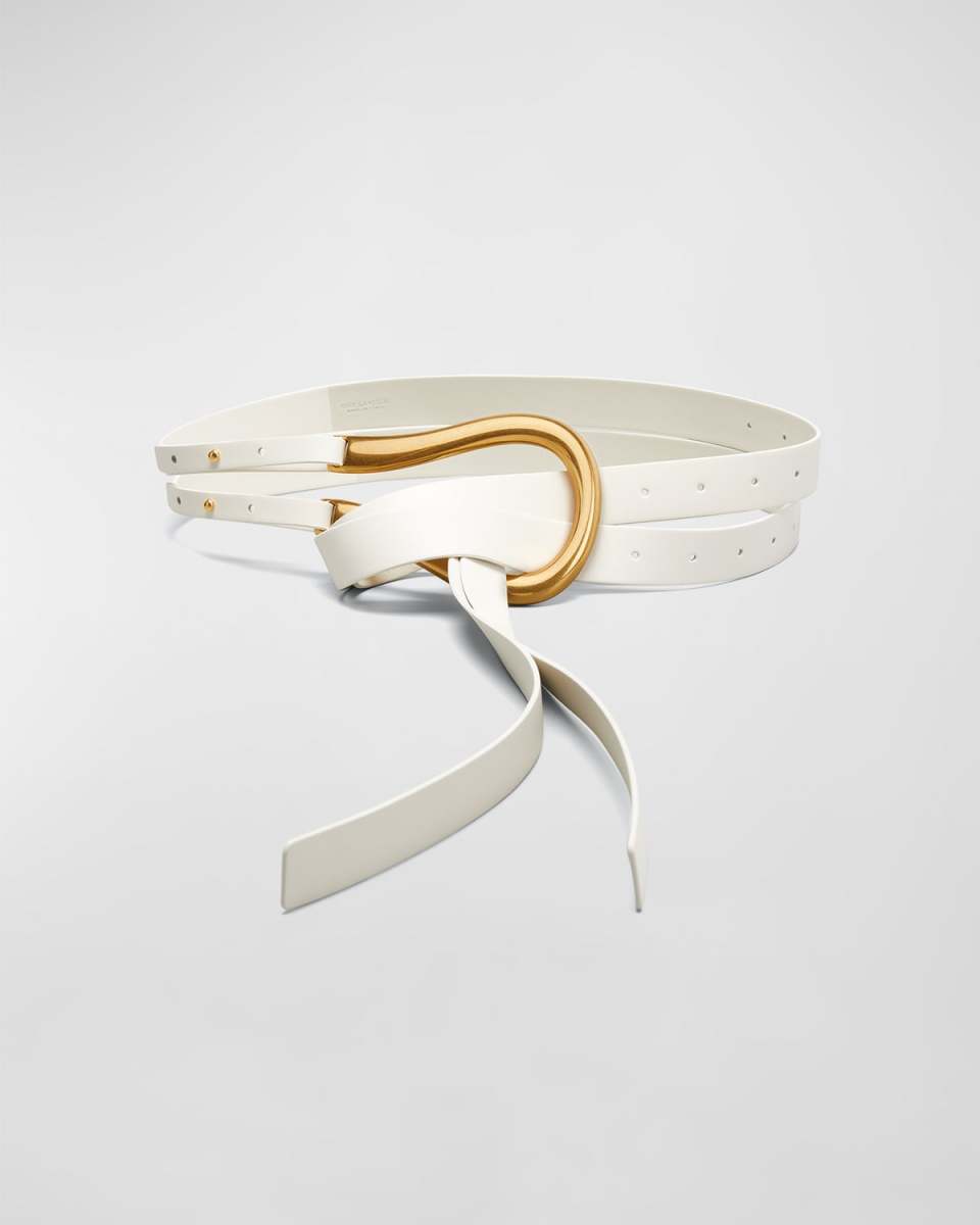 Double Strap Leather Belt with Horseshoe Buckle